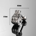 Silberner Totenkopf-Ohrstecker aus Edelstahl, 0,8 cm breit und 1,11 cm hoch, Punk-Stil - Silberner Skeletthand-Stil (S286) / 0.8x1.11cm