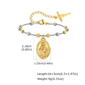 Détail du bracelet religieux bicolore montrant les dimensions du médaillon et la croix - Style Plaqué Or 1