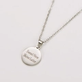 Collar de acero inoxidable plateado con colgante redondo grabado Sweat Now Shine Later - Color Acero (Sweat Now Shine Later)