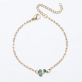 18K vergulde roestvrijstalen armband met kersen glazuur en blauwe glitter kralen - Armband / Goud + Hemelsblauw