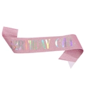 Pink glitter Birthday Girl sash with holographic lettering for birthday party accessory - BIRTHDAY GIRL Glitter Sash (Sash Only)