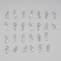 Set of 26 lowercase a-z alphabet pendants in 925 sterling silver for DIY jewelry - Lowercase Letter a Pendant Only (Without Chain) / White Gold