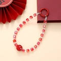 Square Beaded Charm - Red (K2906)