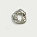 Silver snake-shaped multi-layered wrap ring with detailed scale texture and open design - White K/Silver