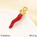 Colgante de chile rojo con corona dorada para hacer joyas DIY 30x8mm - Estilo Chile Grande Con Corona 30x8mm (KLJ10196-ZLA)