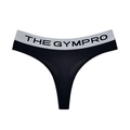 Tanga de sport noir pour femme avec large ceinture élastique grise par THE GYMPRO - L / Noir