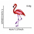 Detail view of flamingo embroidery patch with size dimensions and precise stitching - Hawaiian Patch 10# (Flamingo)