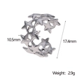 Detailed view of cutout star ring showing 10.5mm height and 17.4mm diameter specs - Steel Color (JR645)