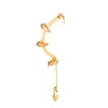 Gothic gold devil claw ear cuff with long metal chain tassel pendant jewelry - Gold (Right Ear)
