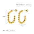 Goldene Perlenohrringe in C-Form aus Edelstahl mit präzisen Maßen von 28 mm - Gold