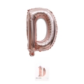 16-inch rose gold letter D foil balloon for party decoration with premium backing card - Letter D (With Backing Card) / 16" / Rose Gold