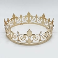 Lujosa corona barroca dorada con motivos de flores de lis y diamantes de imitación - Oro KC