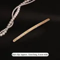 Golden long spring hair clip with unique textured finish and minimalist 12cm metal bar - Hammered Long Bar Gold