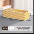 Orange houndstooth 18-grid fabric storage box for socks and underwear, 40x10x10cm - 18-Grid Small (40x10x10cm) / Orange Houndstooth