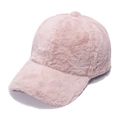 Berretto da baseball rosa in pelliccia sintetica invernale con peluche termico - 56-60cm Regolabile / Rosa
