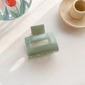 Elegant square acetate claw clip in light green glossy finish for hair styling - 5cm / Turquoise Green