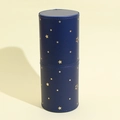 Dunkelblauer PU-Leder Make-up-Pinselhalter mit goldenen Sternen und Sternenmuster - Blau mit Sternen