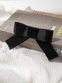 Elegante pinza para el pelo con lazo de satén negro sobre un libro de estilo retro - Negro