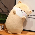 Soft light brown plush otter doll toy with pink blush embroidery for home decor - 80cm / Otter