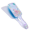 Exotische Flamingo Cartoon Haarbürste mit blauem Polster und bunten Perlen für Kinder - Summer Flamingo
