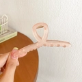 Pink matte translucent hair claw clip with minimalist twist design for women - 11cm / Sunstone