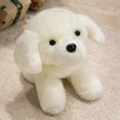 Adorable white Bichon Frise plush toy with fluffy long hair sitting on a cozy carpet - Golden Retriever - White / 30cm