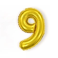 Golden foil balloon in the shape of number 9 for birthday and party decorations - 16 Inch Number 9-Gold