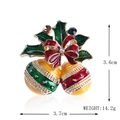 Christmas holly wreath brooch with red enamel bow and crystal accents for holiday - xz4590 Christmas Double Fruits