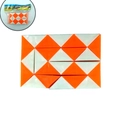 Orange and white 24-segment twisty snake puzzle toy in plastic finish with packaging - Orange + White