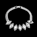 Sparkling silver marquise crystal bridal bracelet with rhinestones on black background - 600 Marquise Bracelet / Silver