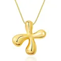 Polished 18k gold plated puffy cross pendant with a sleek gold snake chain necklace - Letter X