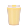 Portable double-layer wheat straw coffee cup in yellow with white lid - Yellow (New Style)