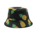 Bob noir pour femmes avec motifs ananas éclatants pour protection solaire estivale en plein air - M(56-58cm) / Noir