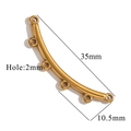 Golden 35mm curved multi-hole stainless steel connector for DIY jewelry making - 35mm / Gold