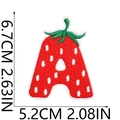 Detailed measurement of cute strawberry embroidered letter A patch for bags and bags - Strawberry Letter A