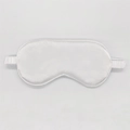 Silky white sleep eye mask with elastic strap for travel and light blocking - Natural White 2#