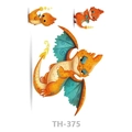 TH-375 temporary tattoo sticker featuring colorful cartoon dragons on white background - Th-375 / 210*148mm