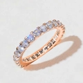 Elegant rose gold eternity ring featuring a full circle of round-cut sparkling zircon gems - US 5 / Rose Gold