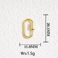Detailed macro view of an 18K gold-plated oval lobster clasp with dimensions 20.1x11.9mm - Gold Oval Screw Lock Carabiner