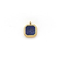 Lapis lazuli square pendant in gold polished finish on a stainless steel chain - Gold/Lapis Lazuli (Pendant Only)