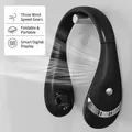 Moderne zwarte nekventilator met digitaal display en opvouwbaar turbo-ontwerp - Engelse versie / Modern Zwart/Digitaal Display