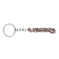Leopardenmuster MAMA Schlüsselanhänger mit pinkem Rand auf silbernem Metallring Geschenk - Mehrschichtig Rosa Leopard MAMA