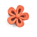 Large matte coral orange flower hair claw clip with floral design for ponytail styling - 7cm Hollow Flower Claw / Orange