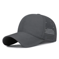 Dark gray breathable summer hiking cap with laser-cut ventilation holes for cooling - Adjustable / Dark Gray