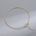 Minimalist gold S925 sterling silver adjustable ring with sleek round band and slider bead - 925 Silver / Gold Plated