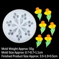 Silikon-Tulpenblütenform für Epoxidharz mit sechs Kavitäten und genauen Maßen - 3# (B1011/Tulpe) / Transparent