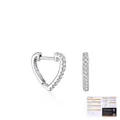 Exquisite S925 sterling silver heart hoop earrings with VVS1 moissanite stones - 925 Sterling Silver