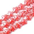 Dettaglio di perline in ceramica rossa a forma di fiore per gioielli fai-da-te e collane - 12mm / Rosso