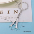 Polished silver metal letter A keychain pendant for bags with a smooth mirror finish - Letter-A