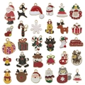 Set van 30 kerst emaille bedeltjes met kerstman en rendier voor DIY sieraden maken - Gemengde 30 Stuks Kerst Emaille Bedeltjes
